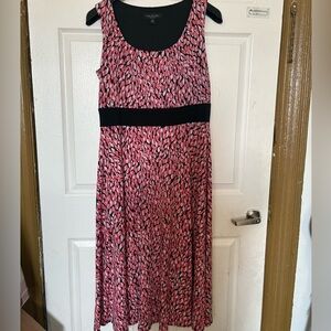 Perceptions Pink and Black Patterned Maxi Skirt